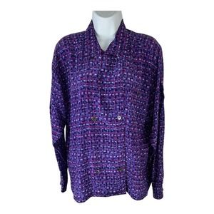 Christian Dior 100% Silk Blouse Purple sz 12